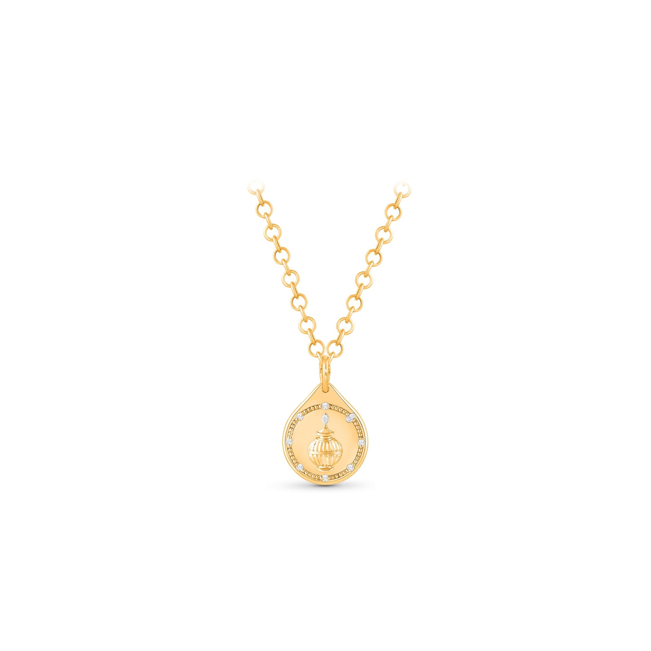 HARAKH 18 Karat Gold Colorless Diamond Prosperity Drop Of Joy Pendant Necklace