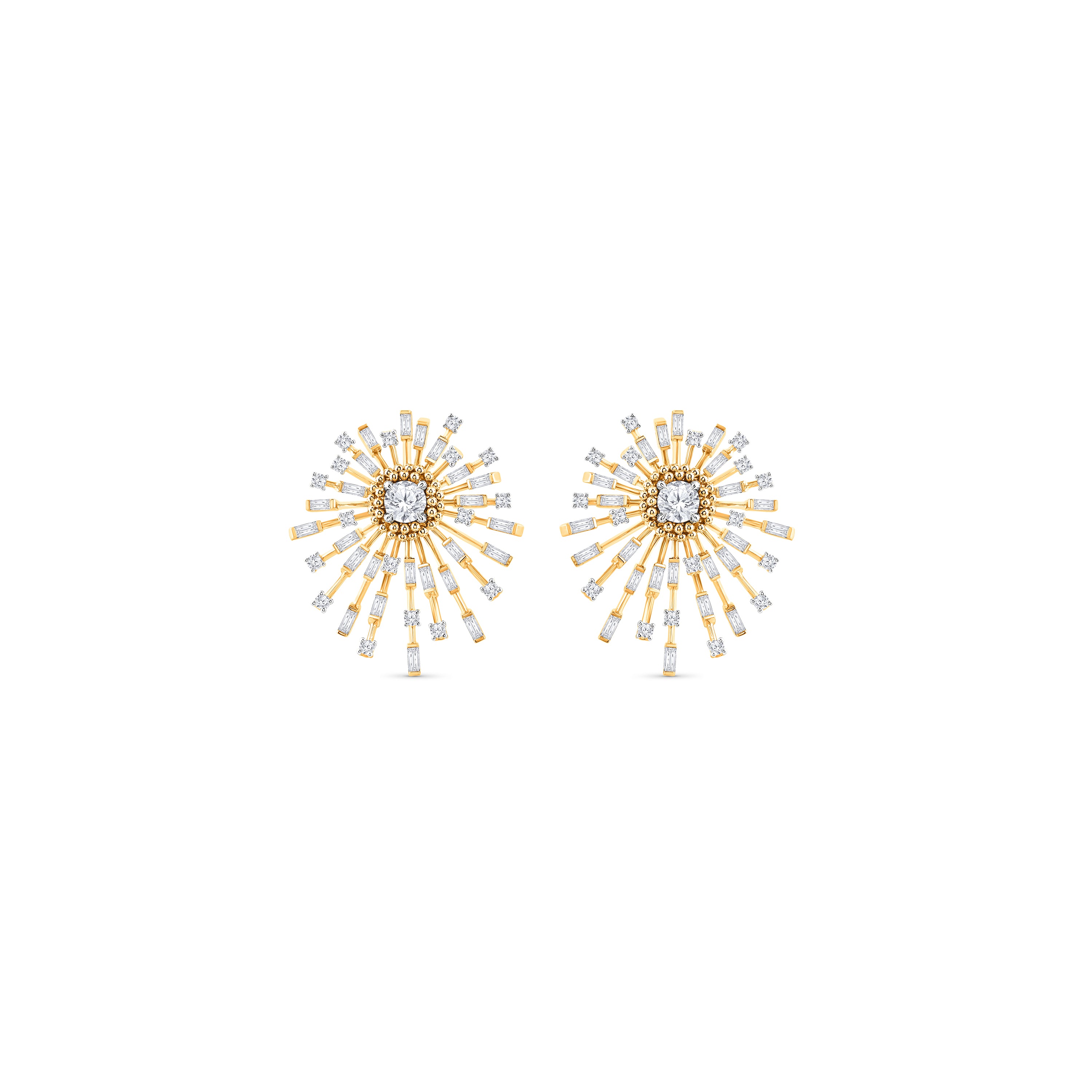 HARAKH Sunlight Luminous Rays Diamond Medallion Earrings