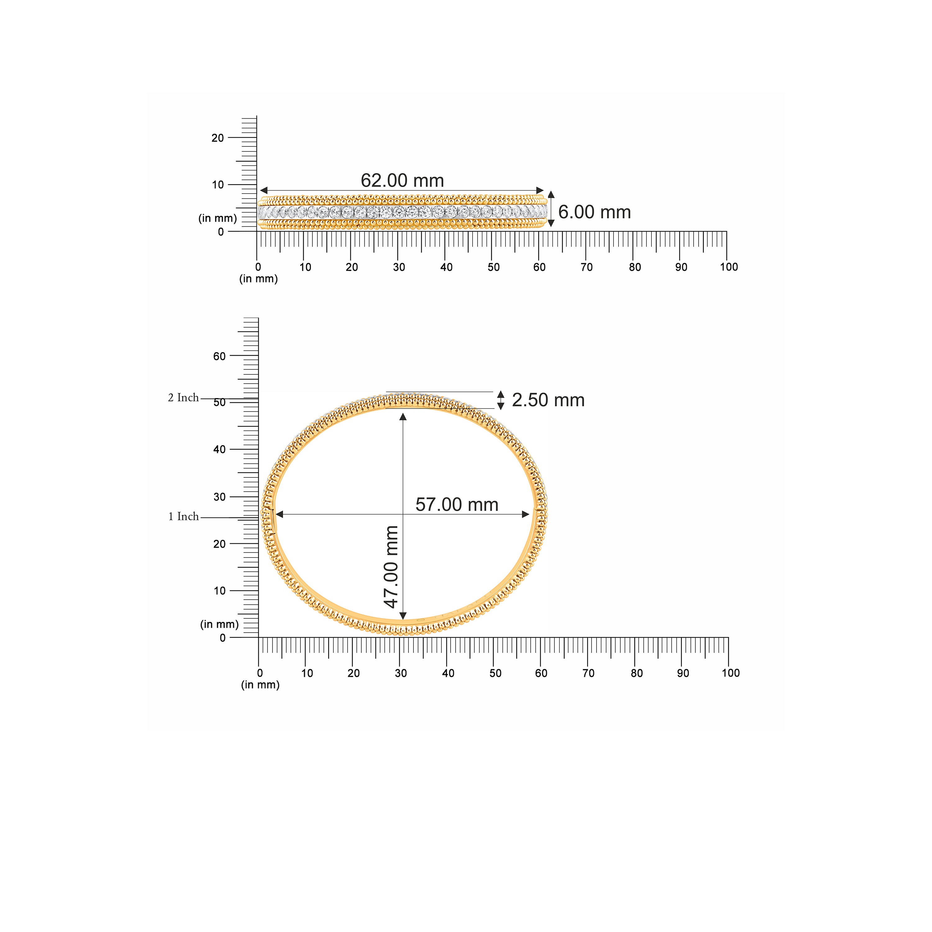 HARAKH Sunlight Rondell Round Diamond Eternity Bangle