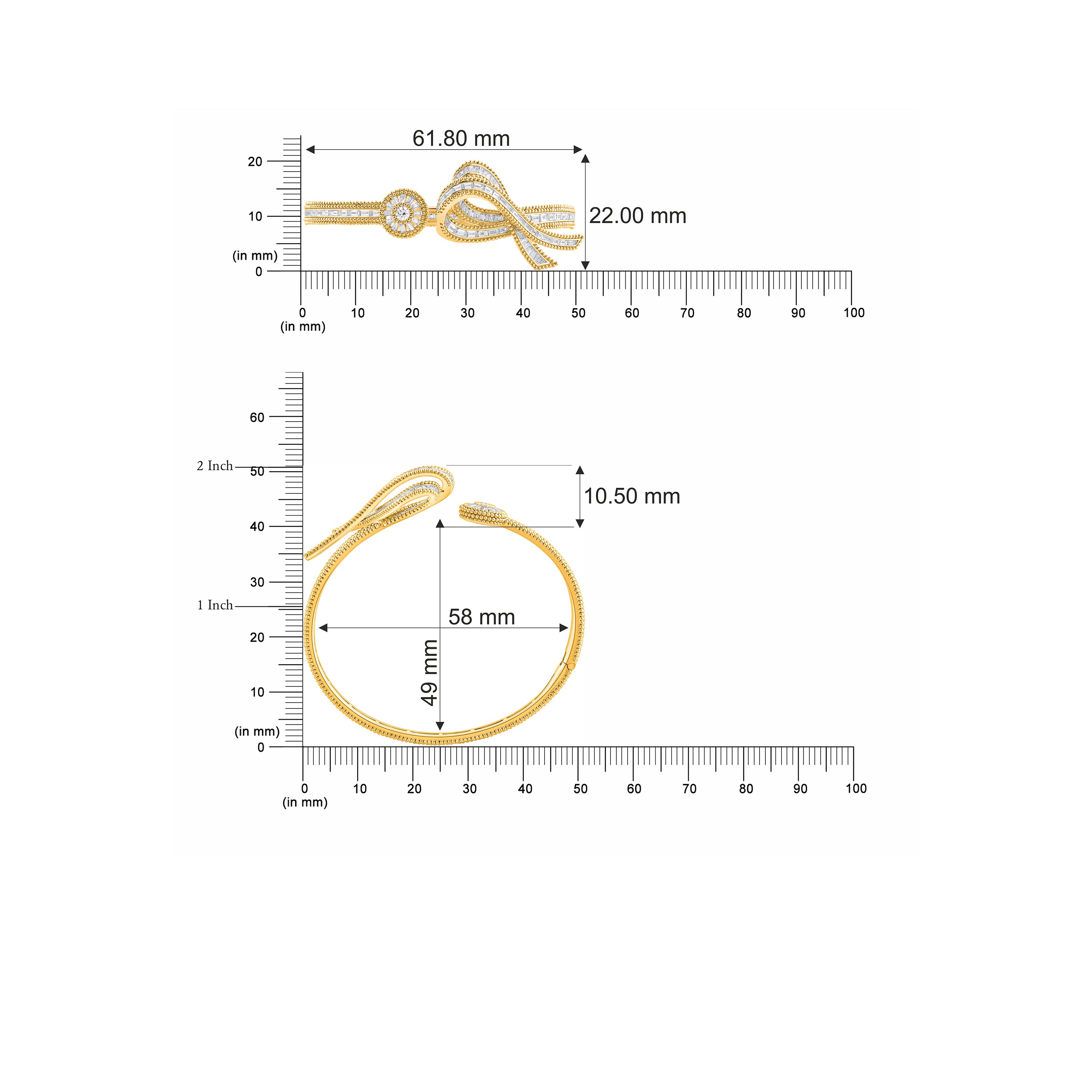 HARAKH Sunlight Diamond Aureole Bow Bangle