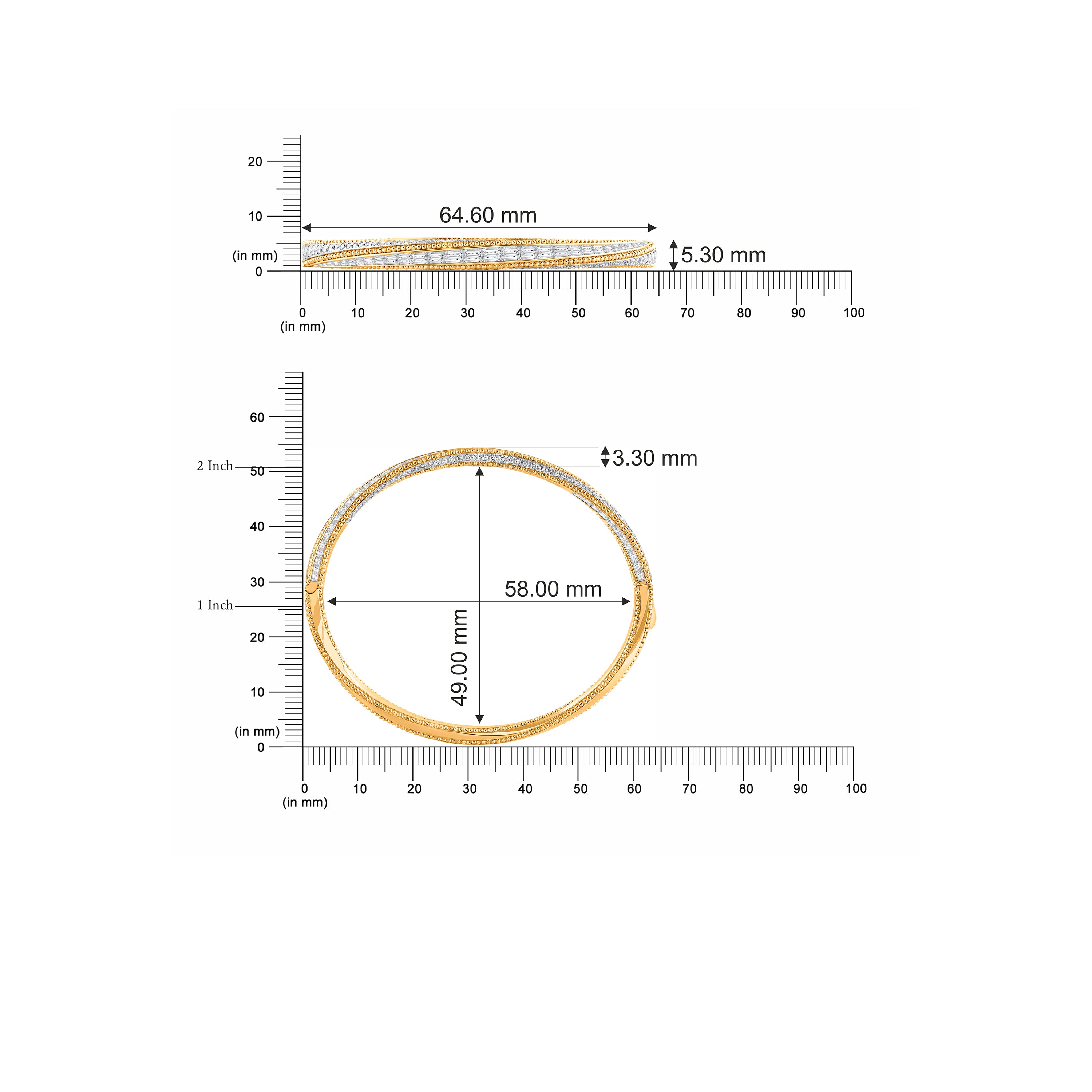HARAKH Sunlight Dual Diamond Soltwist Bangle
