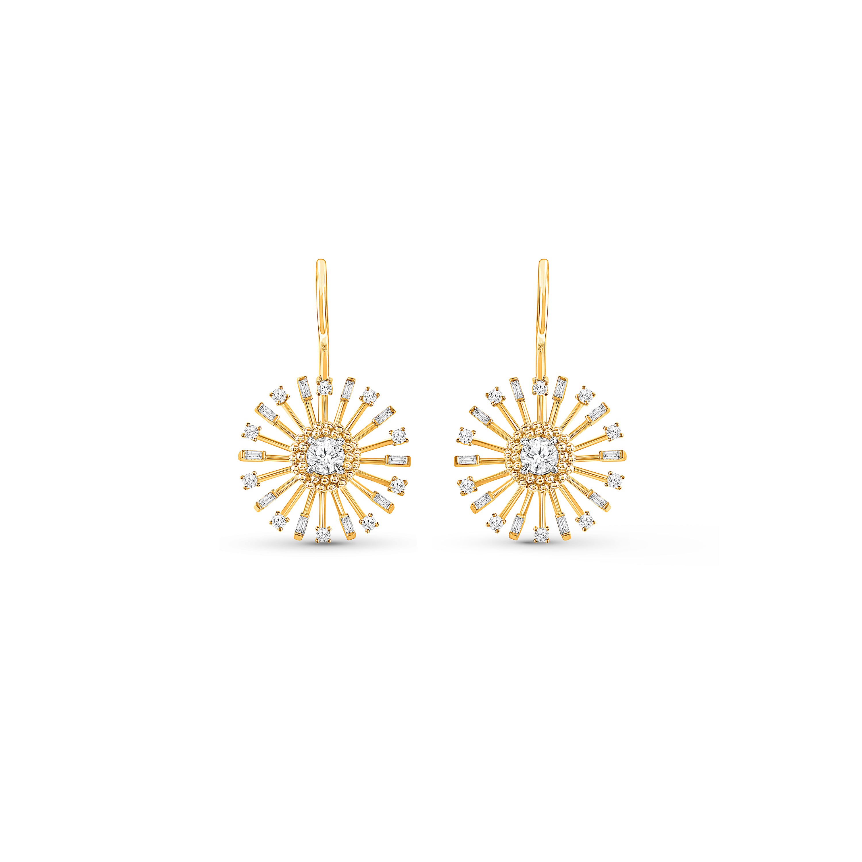 HARAKH Sunlight Sunbeam Diamond Wire Earrings