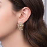 HARAKH Sunlight Luminous Rays Diamond Medallion Earrings