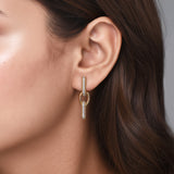 HARAKH GIA Certified Sunlight  Intertwined Duo Link Earrings