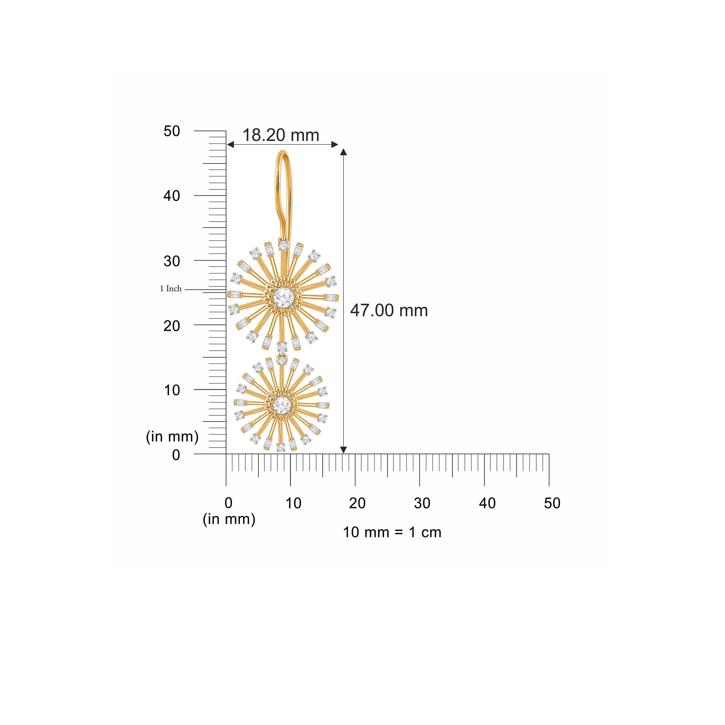 HARAKH Sunlight Double Sunbeam Diamond Wire Earrings