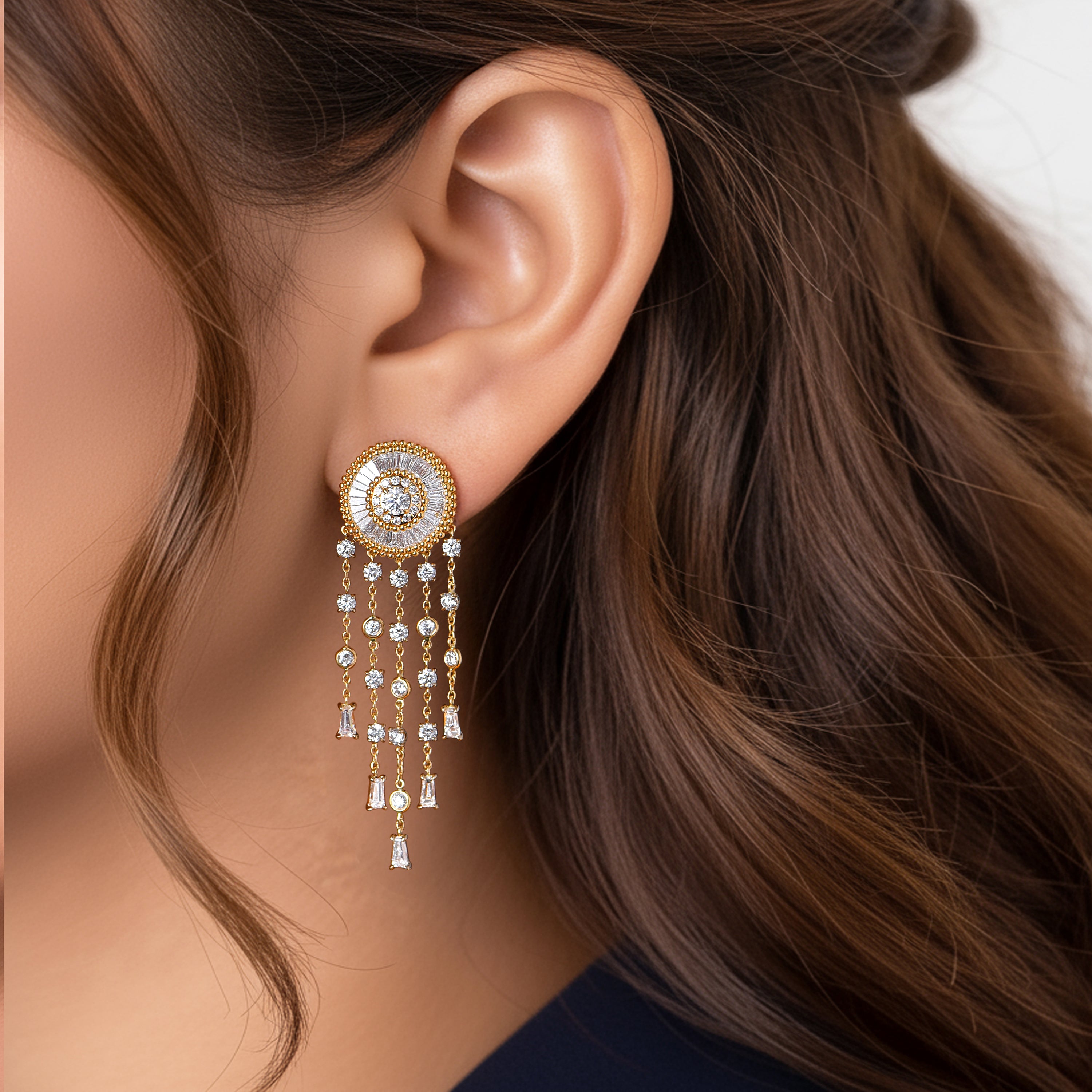 HARAKH Sunlight Aureole Dreamcatcher Diamond Earrings