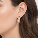 HARAKH GIA Certified Sunlight Diamond Soltwist Hoops Earrings