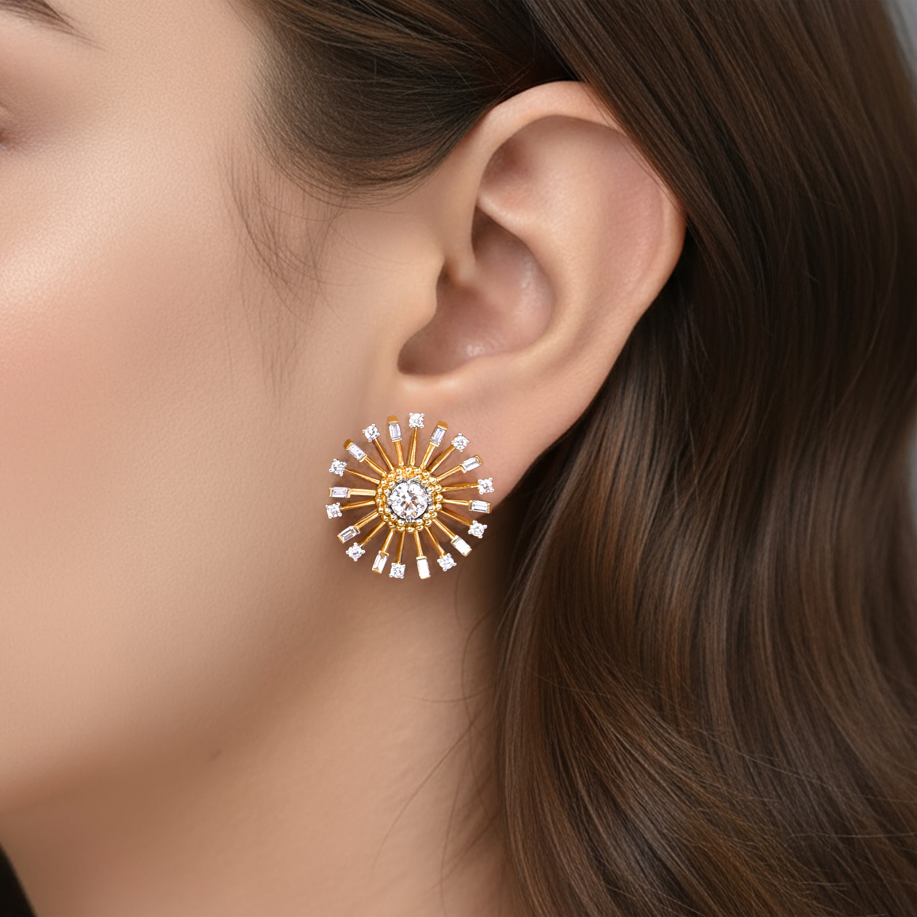 HARAKH Sunlight Sunbeam Diamond Studs – Petite