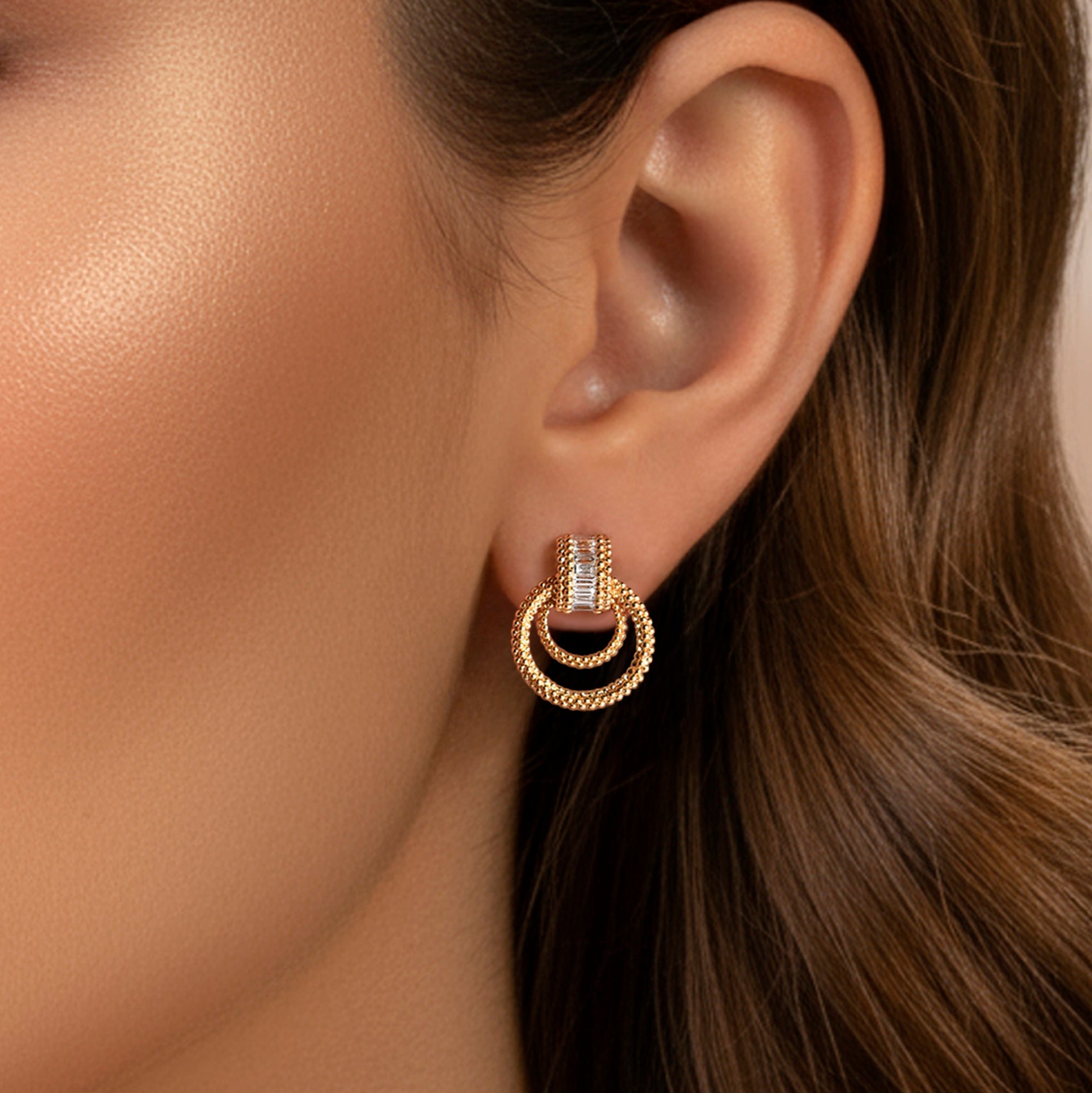 HARAKH Sunlight Rondell Door-Knocker Diamond Earring
