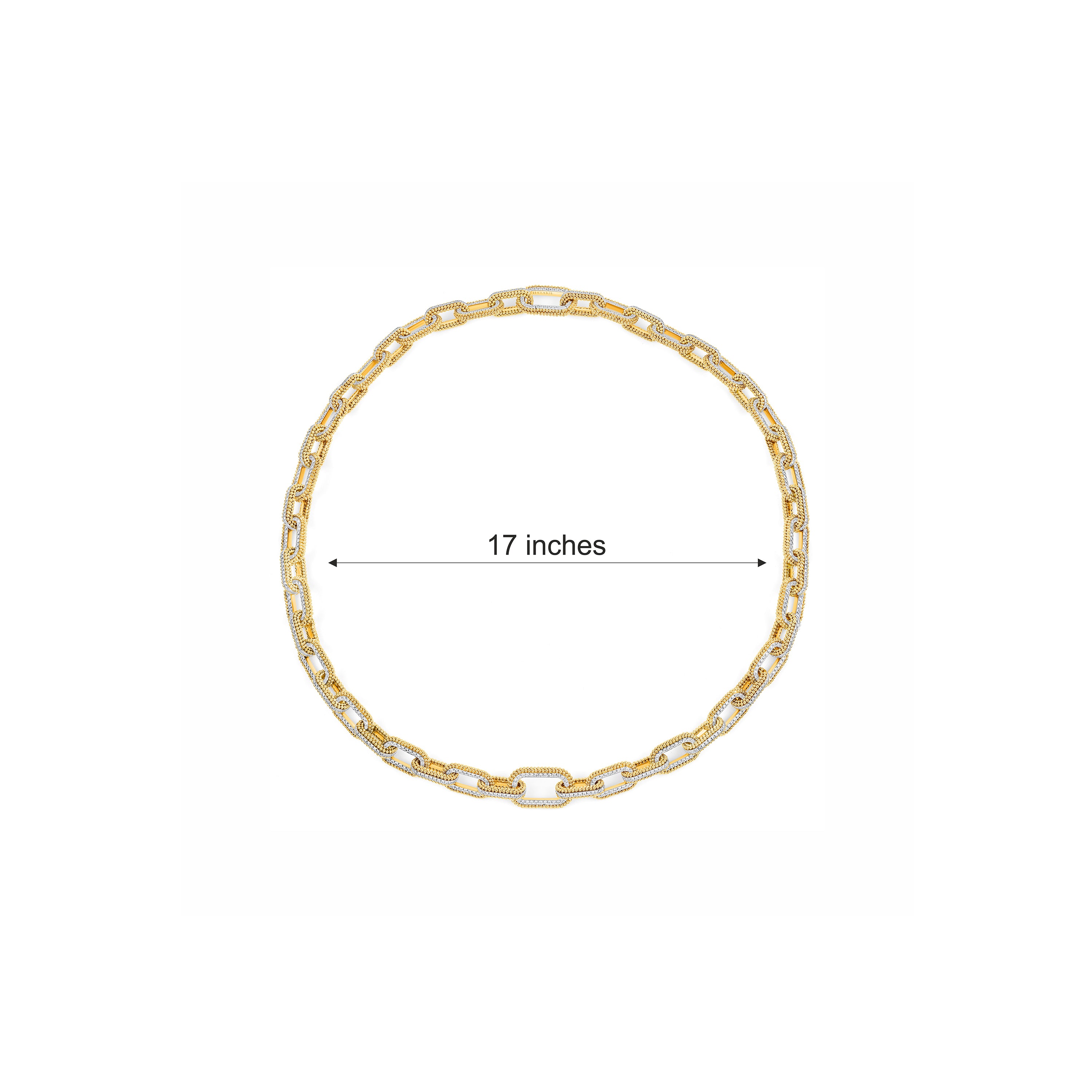 HARAKH Sunlight Intertwined Link Necklace – All Diamond