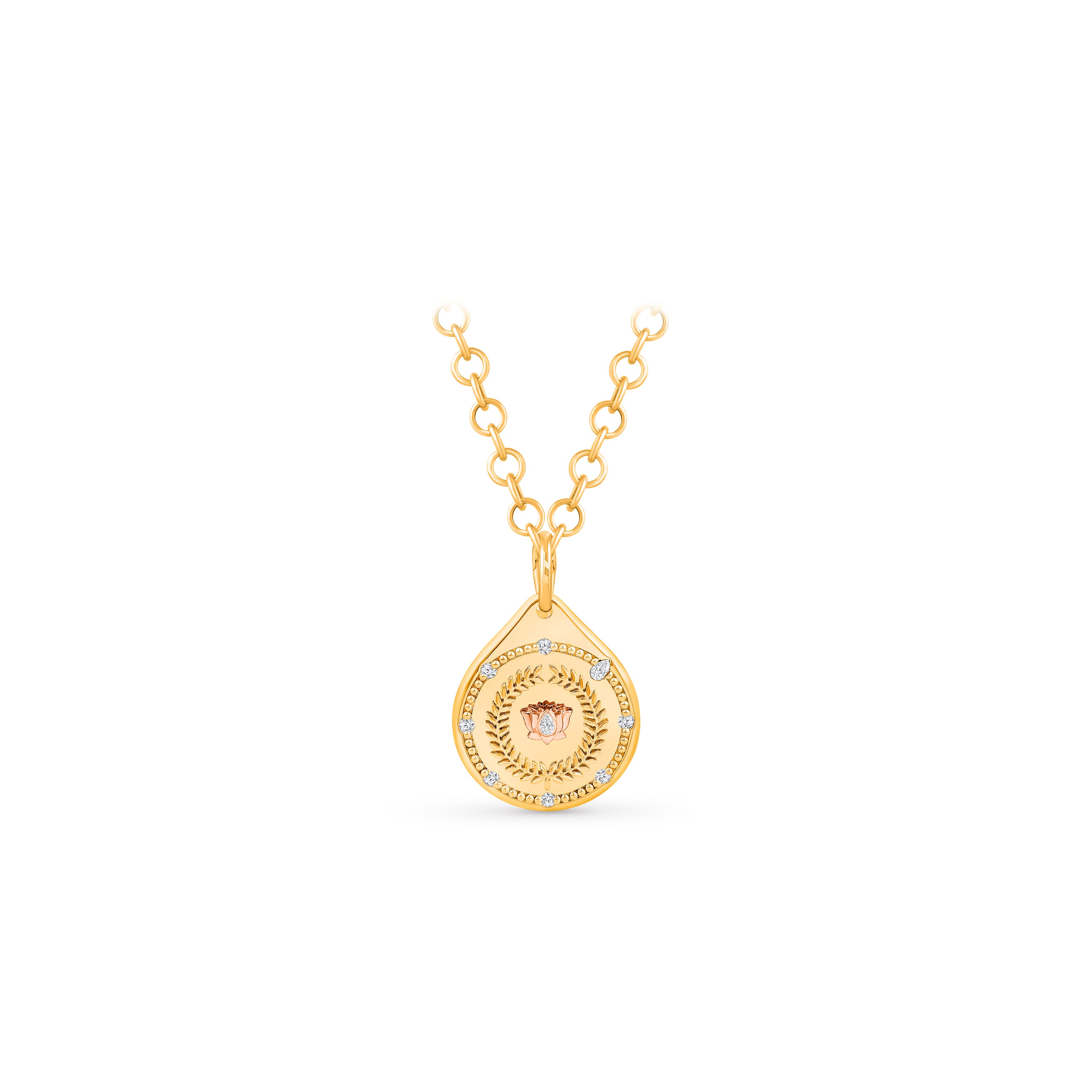 HARAKH 18 Karat Gold Colorless Diamond Courage Drop Of Joy Pendant Necklace