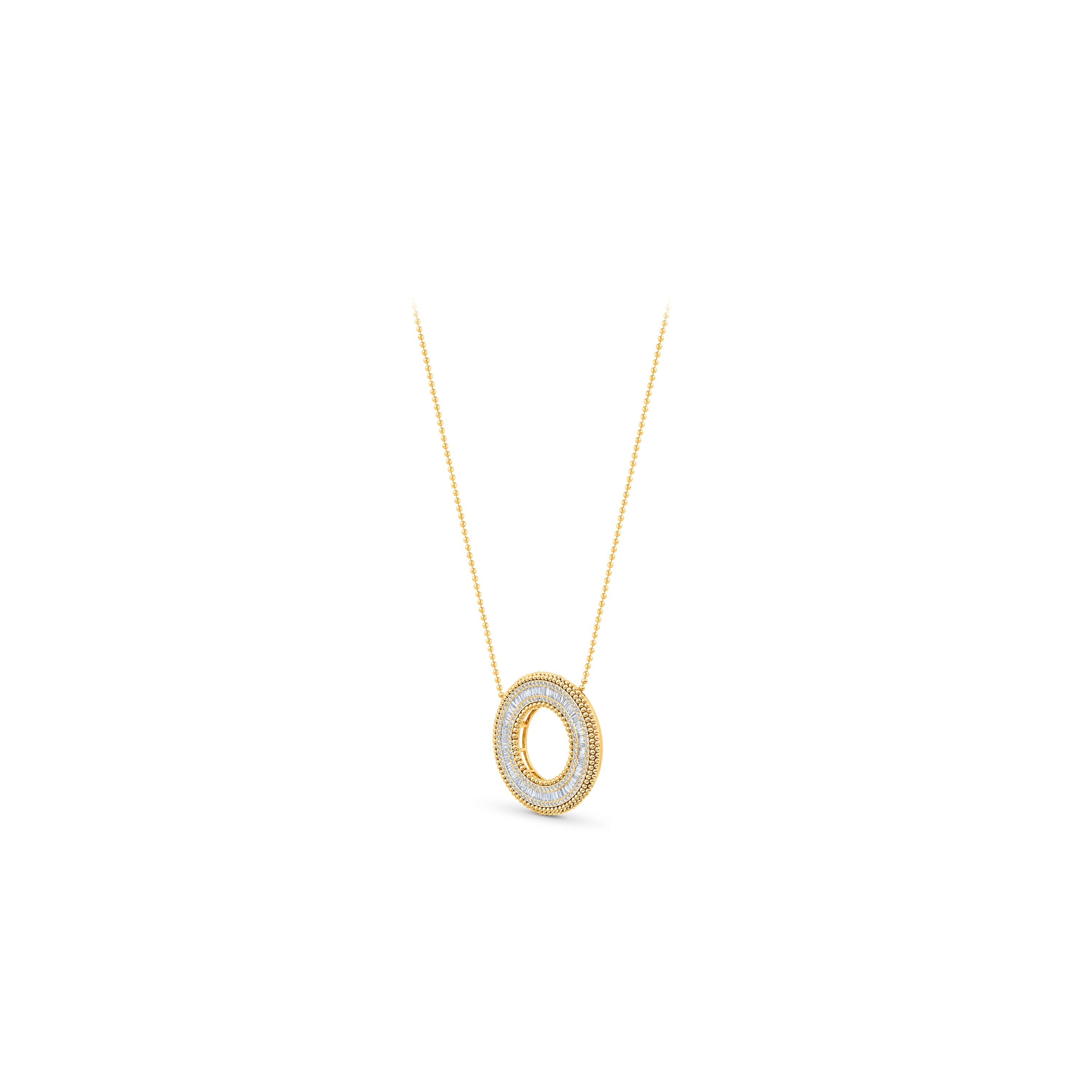 HARAKH Sunlight Circle of Light Baguette Diamond Pendant for Him