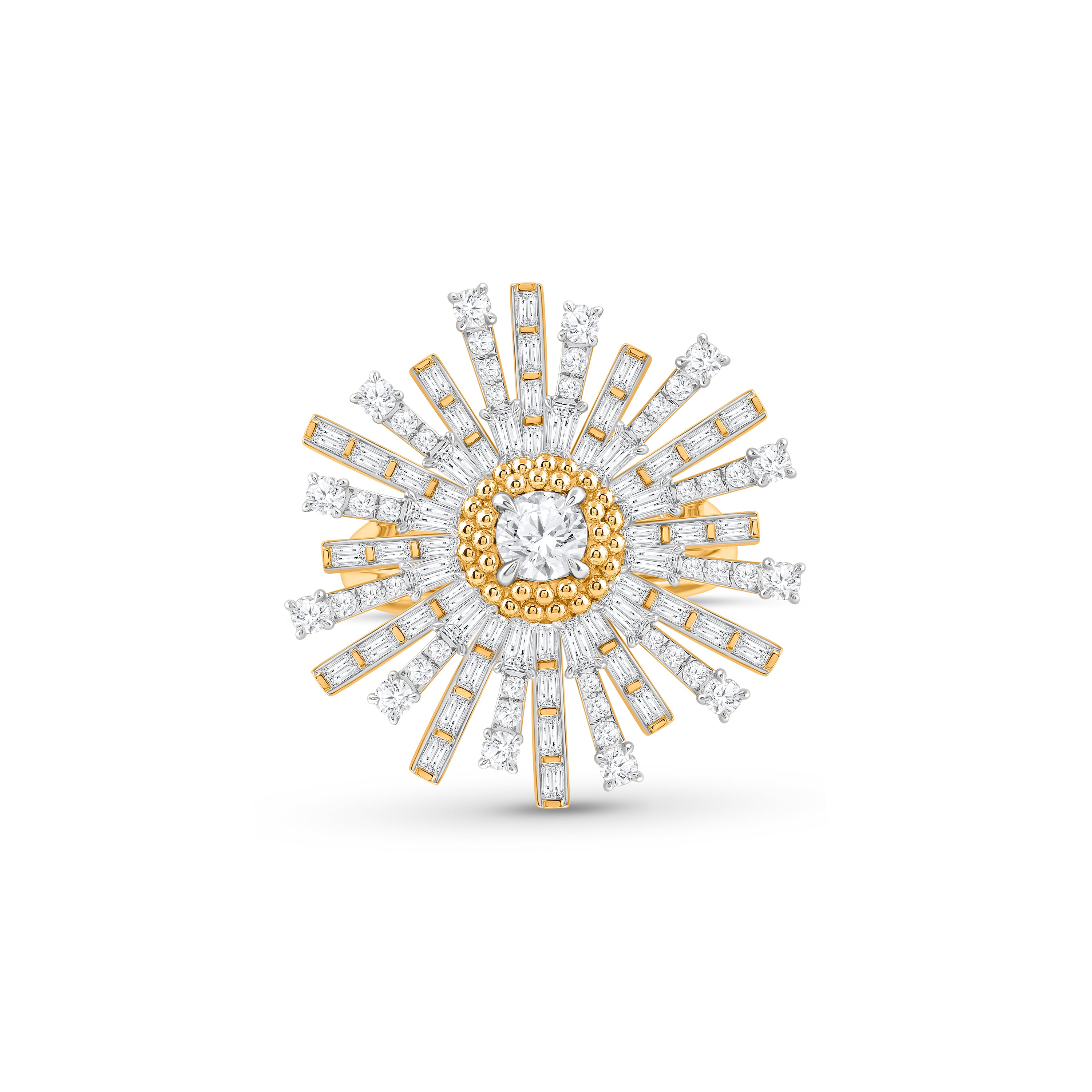 HARAKH Sunlight Luminous Rays Diamond Medallion Ring