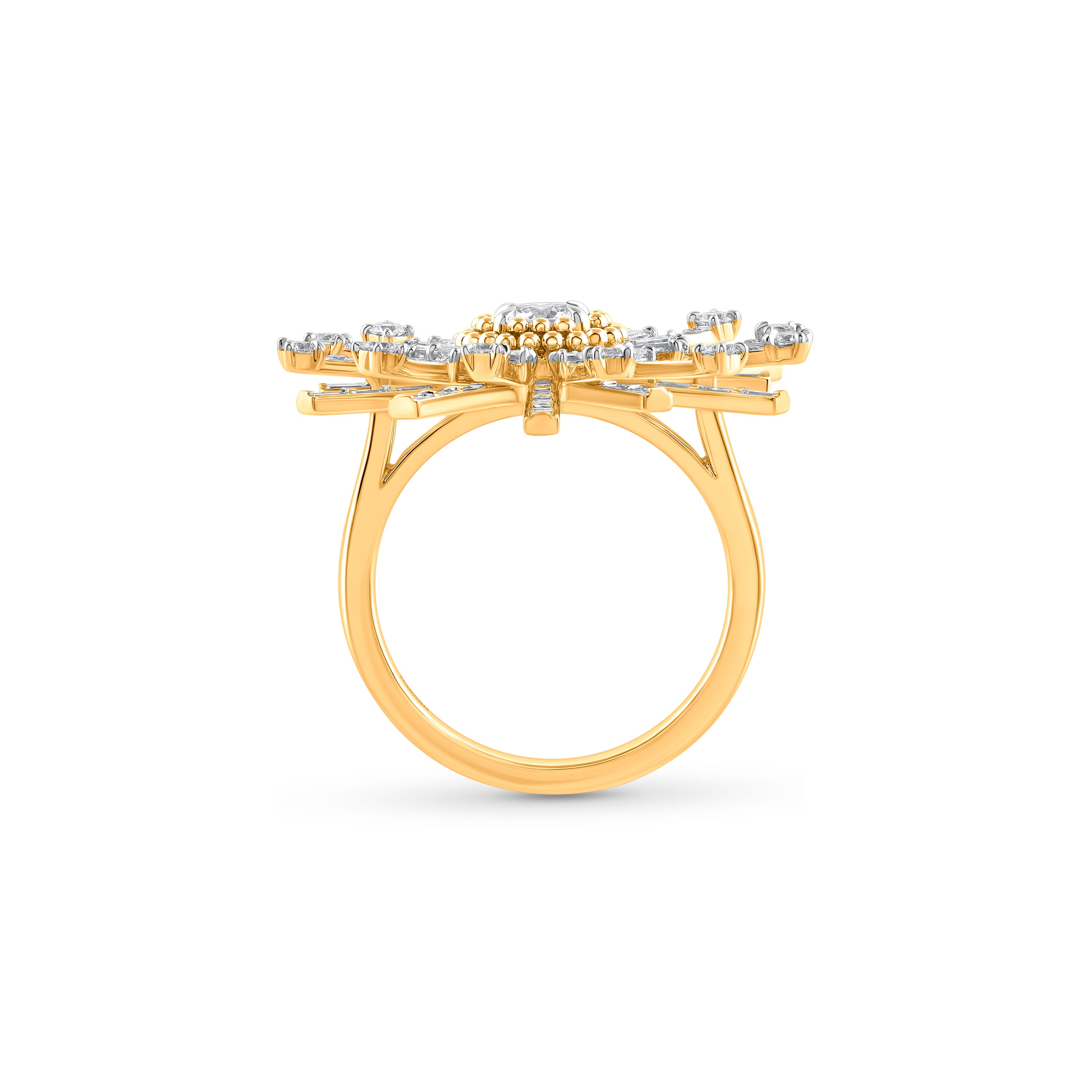 HARAKH Sunlight Luminous Rays Diamond Medallion Ring