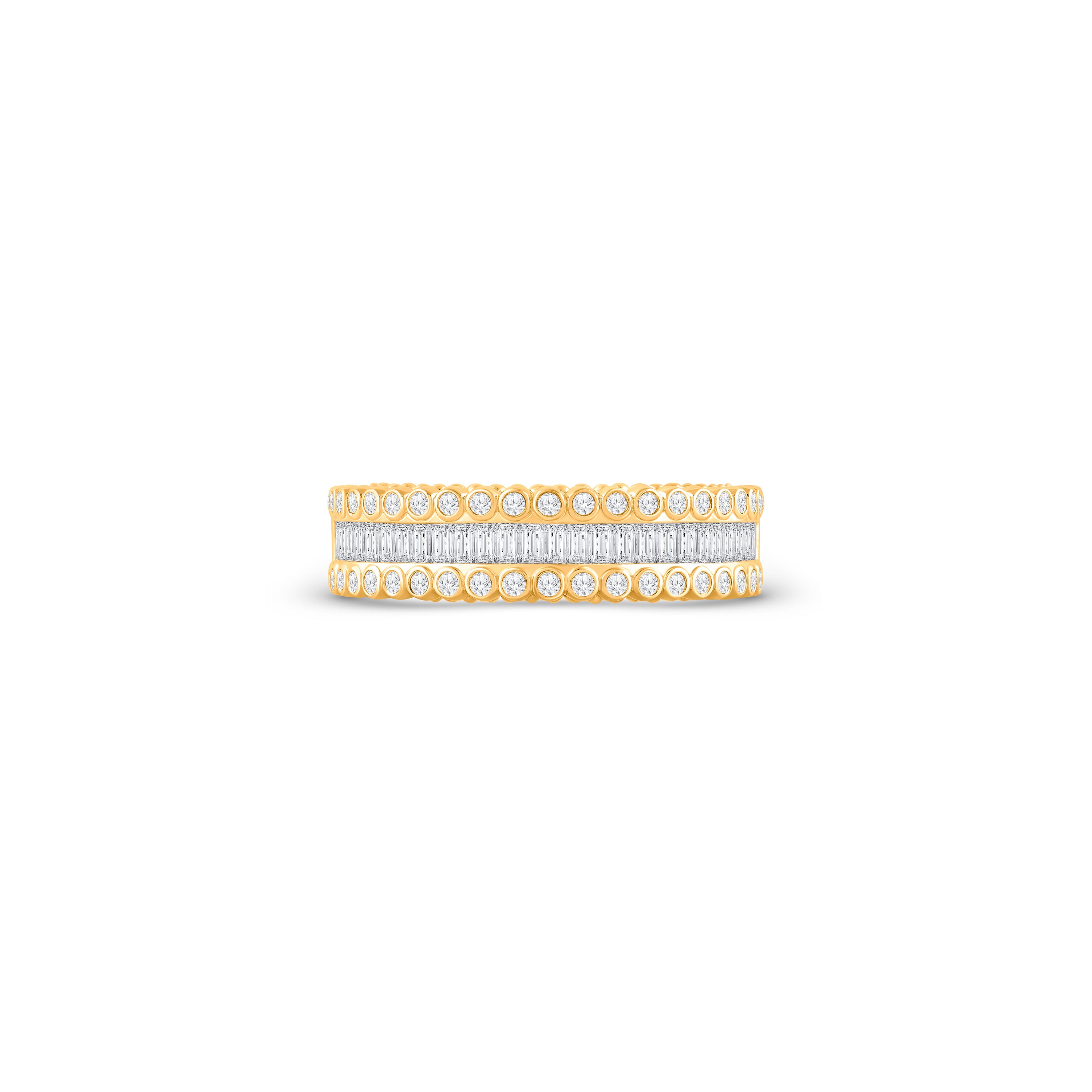HARAKH Sunlight Half-Eternity Ring – Baguette & Round Bezel