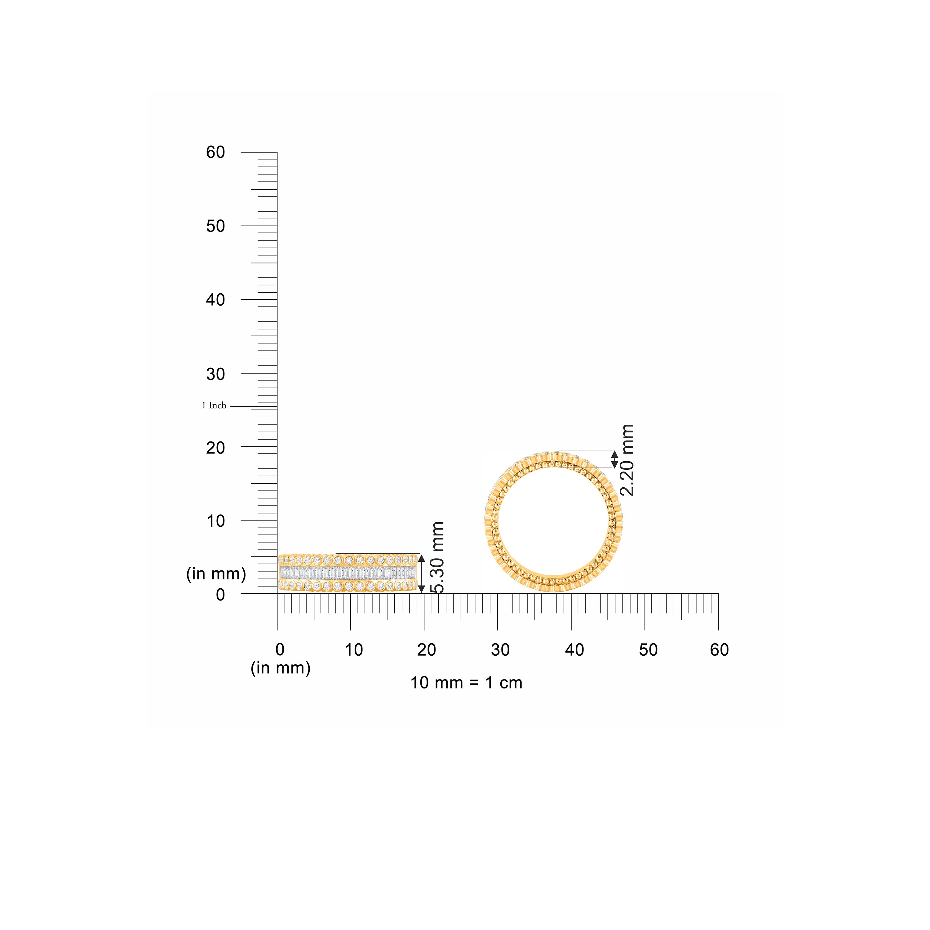 HARAKH Sunlight Half-Eternity Ring – Baguette & Round Bezel