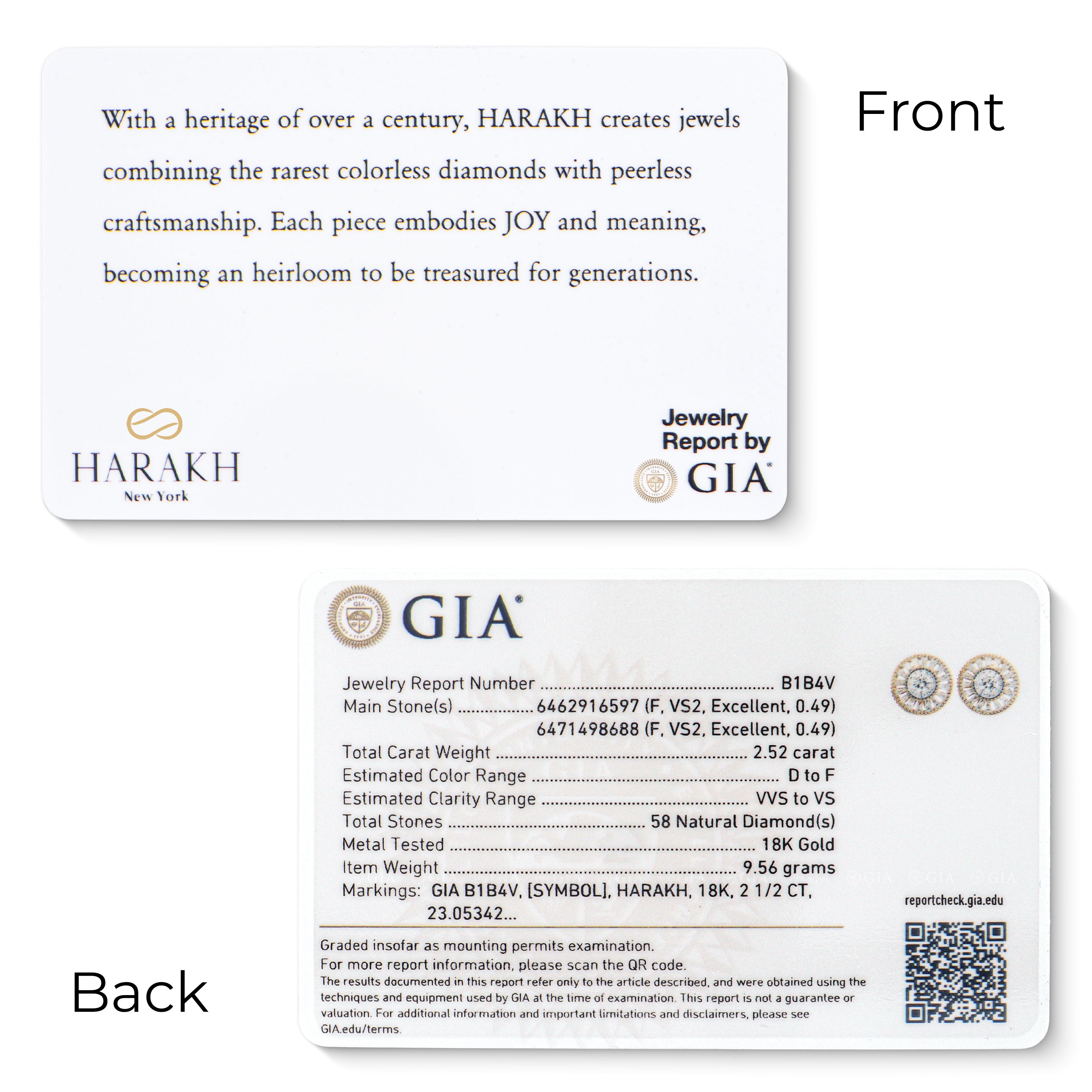 HARAKH Sunlight Colorless Diamond Aureole Stud Earrings I GIA Jewelry Report