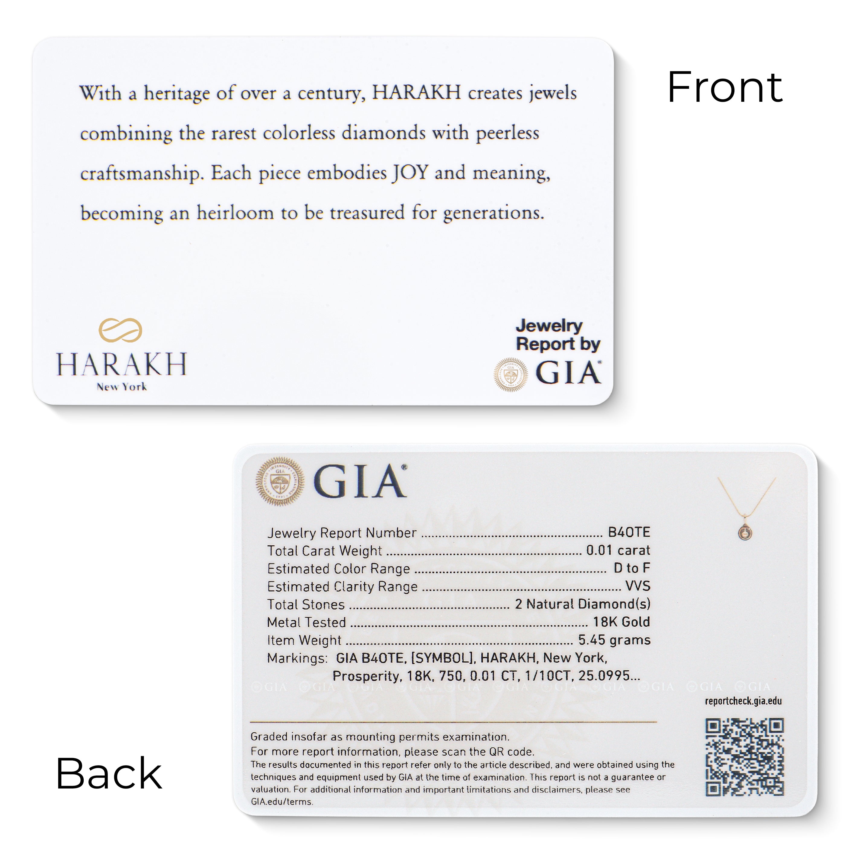 HARAKH Prosperity Colorless Diamond Drops of JOY Clip-Lock Pendant I GIA Jewelry Report