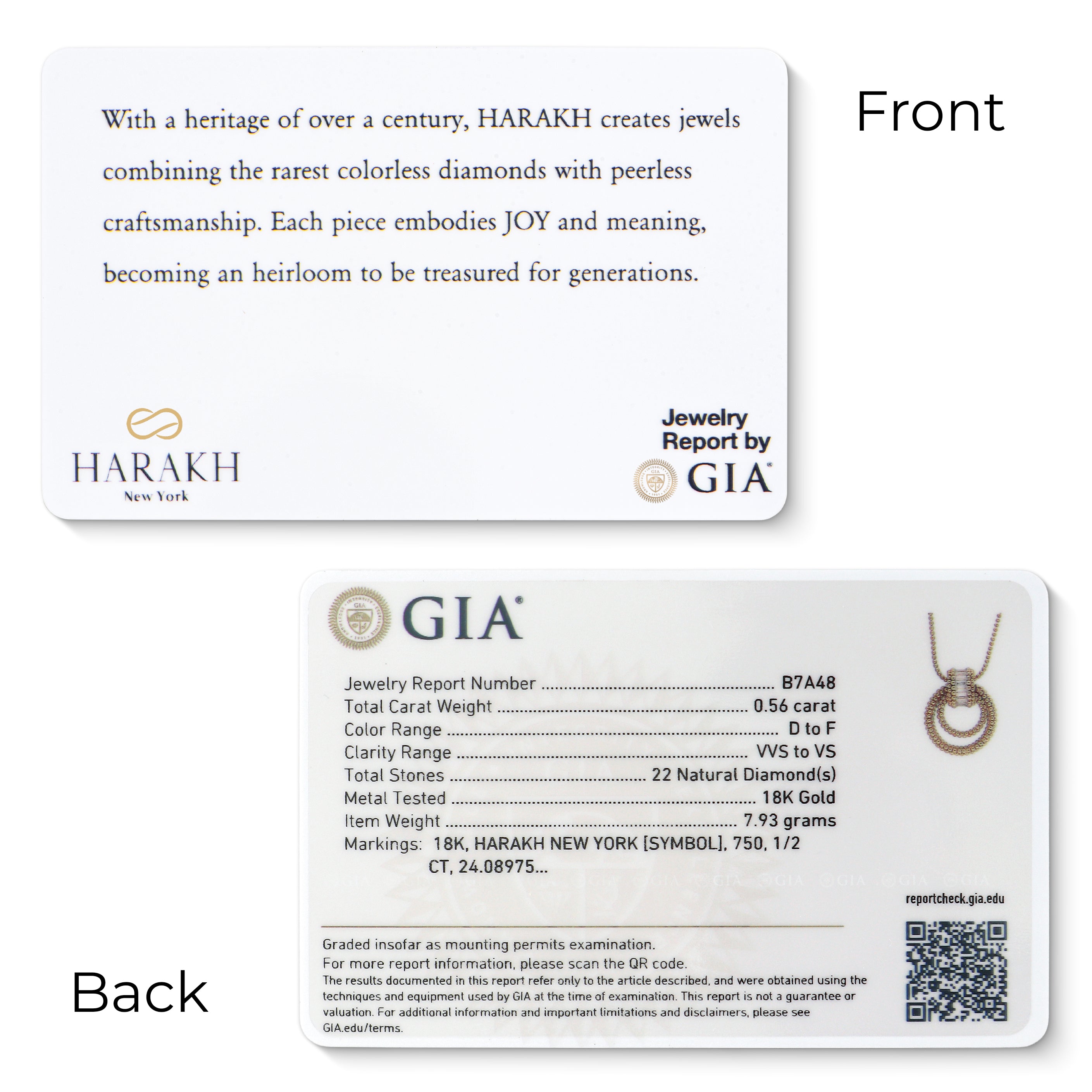 HARAKH Sunlight Rondelle Door-Knocker Diamond Pendant – GIA Jewelry Report - Petite
