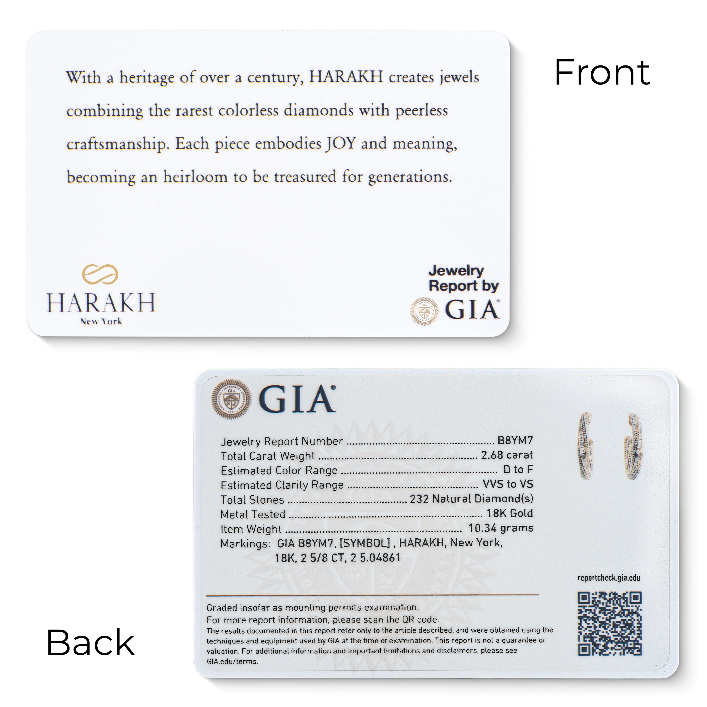 HARAKH Sunlight Auric Hemisphere Eternity Colorless Diamond Hoop Earrings I GIA Jewelry Report