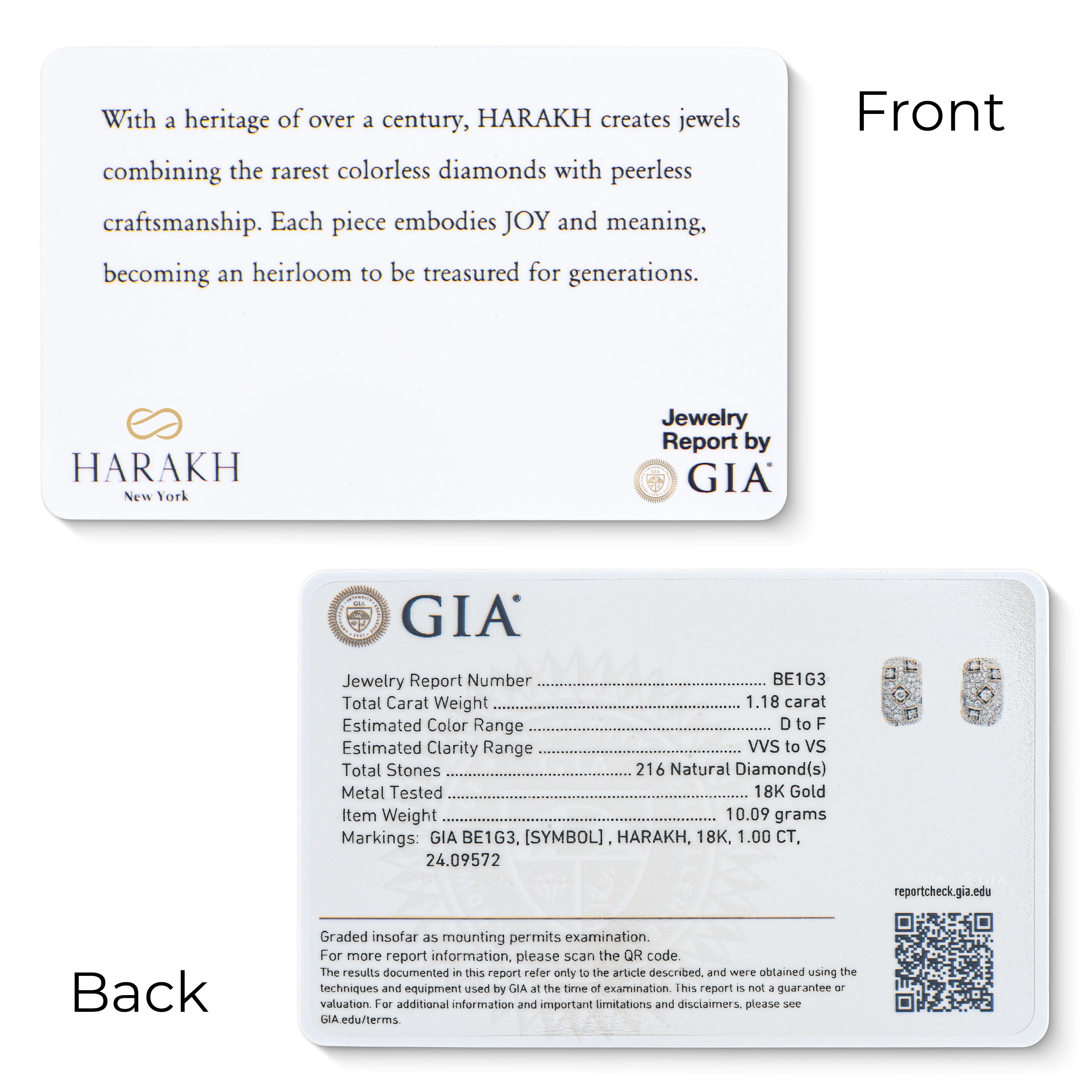HARAKH Mandala Motif Colorless Diamond  Huggie Earrings | GIA Jewelry Report