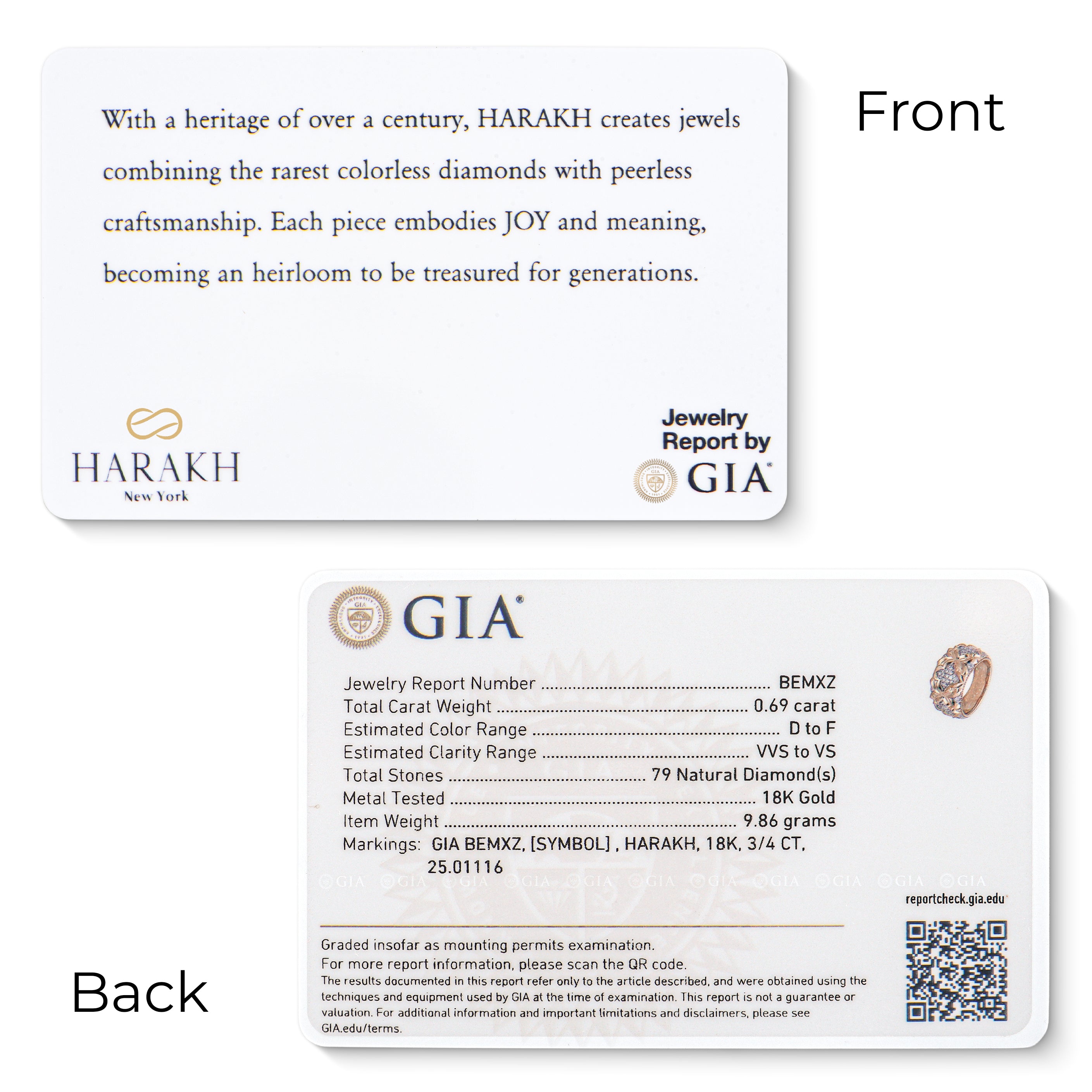 HARAKH Mandala Sculpture Colorless Diamonds Ring | GIA Jewelry Report