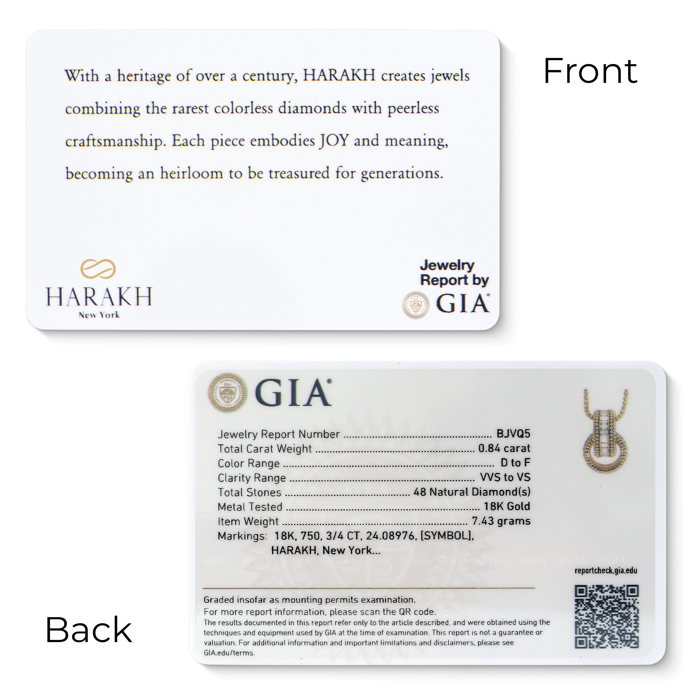 HARAKH Sunlight Entwined Rondells Colorless Diamond Pendant for Him | GIA Jewelry Report