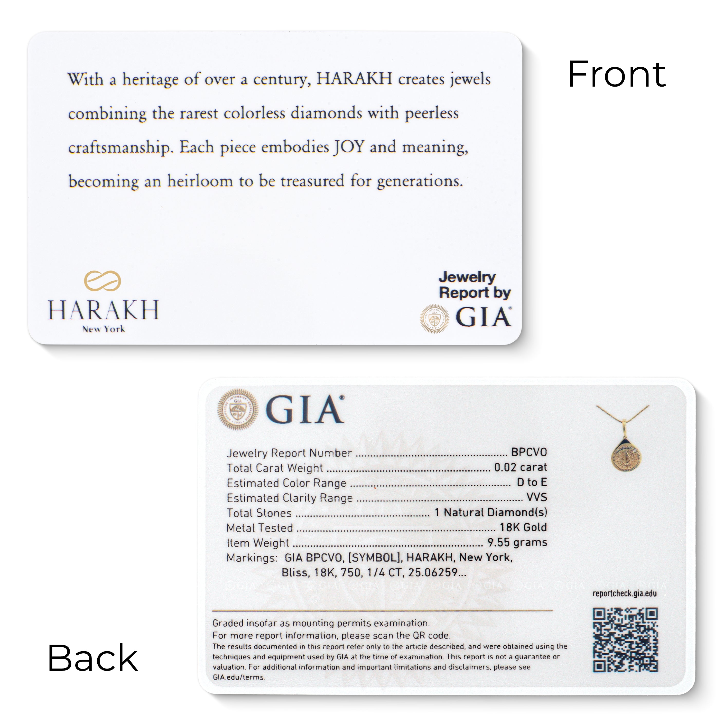 HARAKH Bliss Colorless Diamond Drops of JOY – Clip-Lock Pendant I GIA Jewelry Report