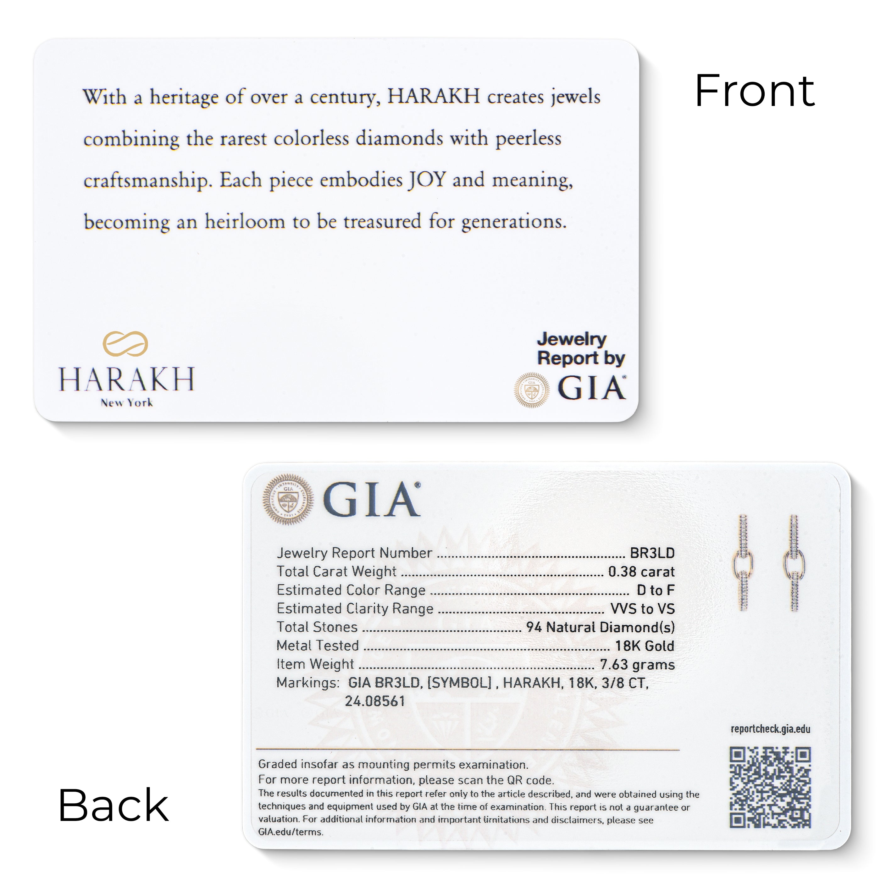 HARAKH Sunlight Colorless Diamond Intertwined Duo Link Earrings | GIA Jewelry Report