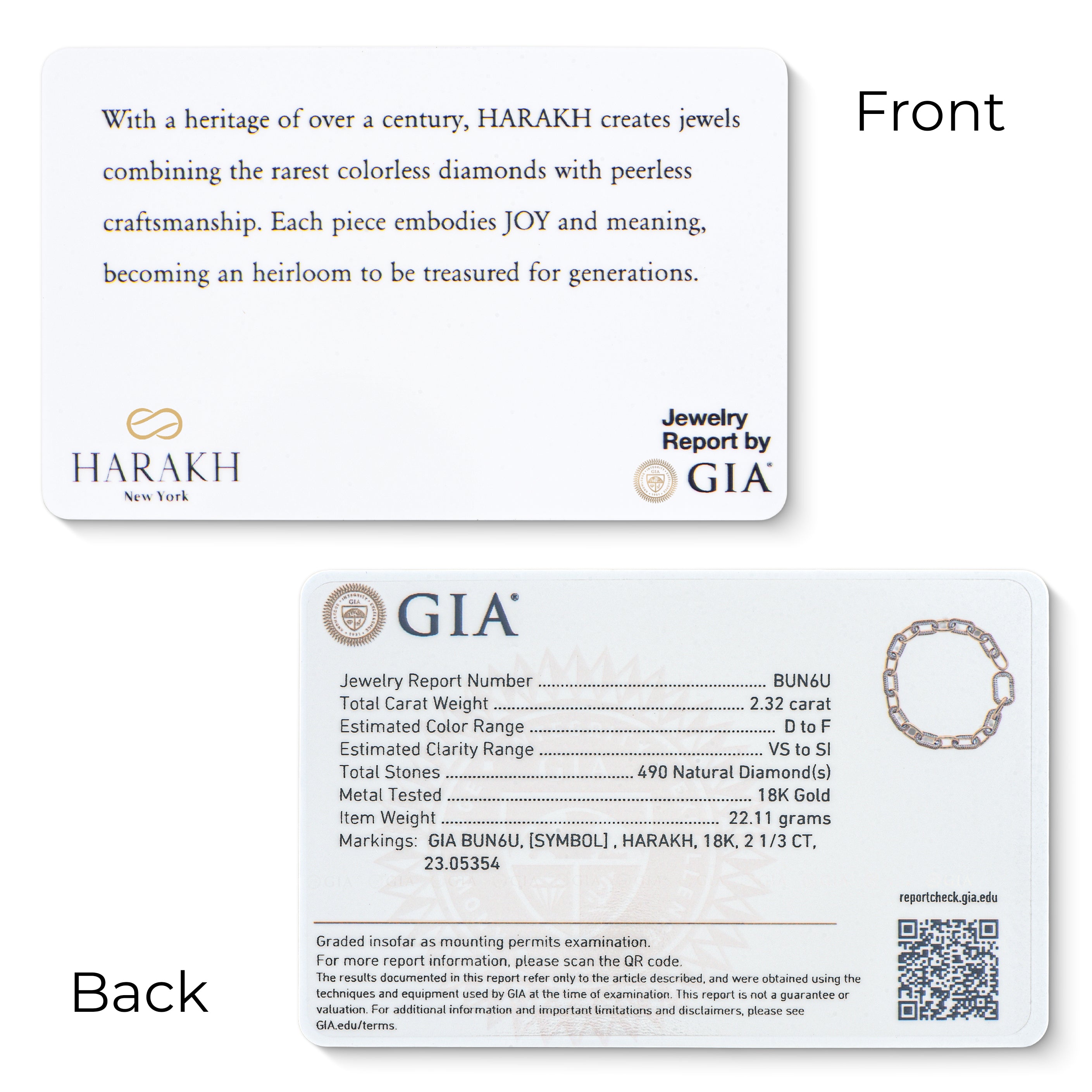 HARAKH Sunlight Colorless Diamond  Intertwined Duo Link Bracelet for Him | GIA Jewelry Report
