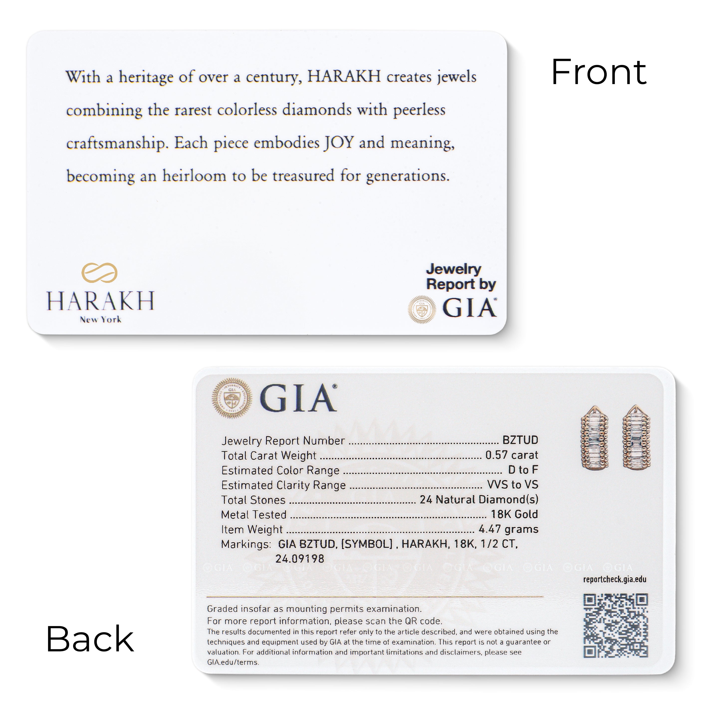 HARAKH Sunlight Semi-Rondell Colorless Diamond Petite Huggies I GIA Jewelry Report
