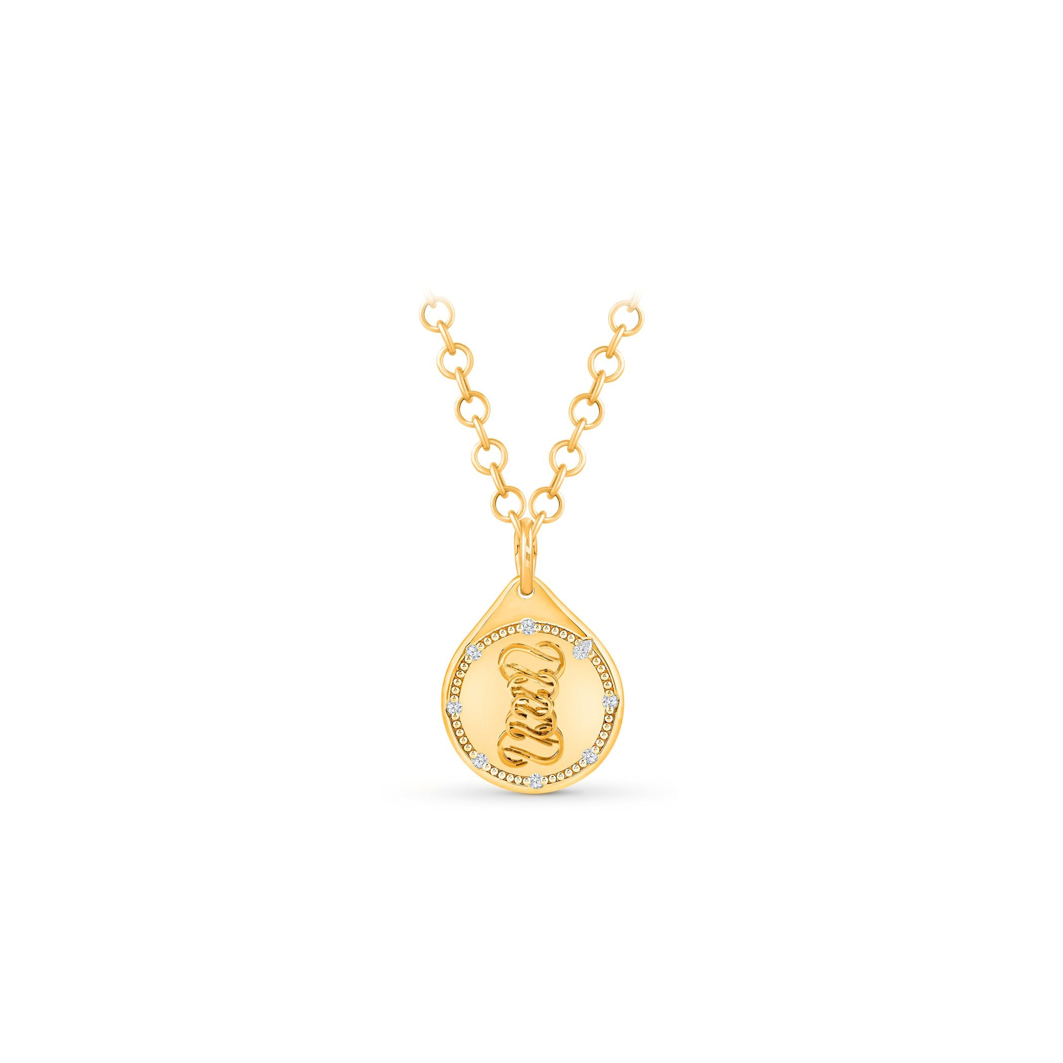 HARAKH 18 Karat Gold Colorless Diamond Balance Drop Of Joy Pendant Necklace