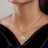 HARAKH 18 Karat Gold Colorless Diamond Courage Drops Of Joy Pendant Necklace