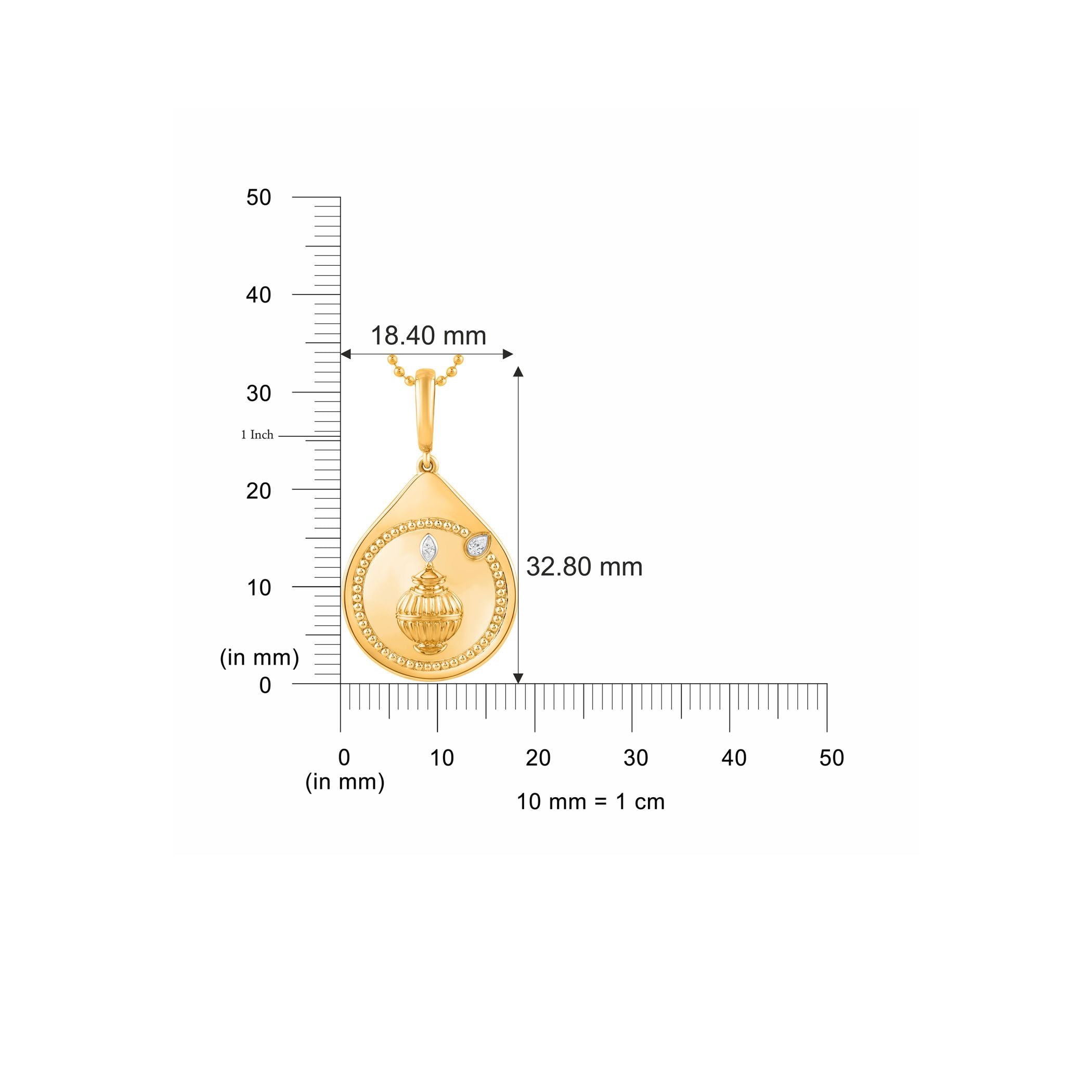 HARAKH 18 Karat Gold Colorless Diamond Drops Of Joy Prosperity Pendant Necklace