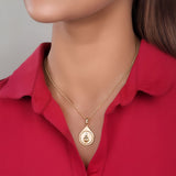 HARAKH 18 Karat Gold Colorless Diamond Drops Of Joy Prosperity Pendant Necklace