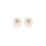 HARAKH 18 Karat Gold Colorless Diamond Statement Earrings