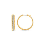 HARAKH 18 Karat Gold Colorless Diamond Sunlight Hoop Earrings