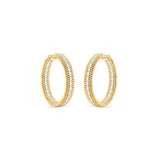 HARAKH 18 Karat Gold Colorless Diamond Sunllight Hoop Earrings