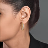 HARAKH 18 Karat Gold Colorless Diamond Sunllight Hoop Earrings