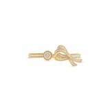 HARAKH 18 Karat Yellow Gold Baguette Colorless Diamond Sunlight Collection Open Bangle