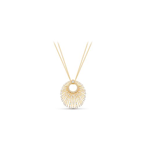HARAKH 18 Karat Yellow Gold Colorless Sunlight Pendant Necklace