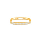 HARAKH 18 Kt Gold Colorless Diamond Contemporary Baguette Bangle