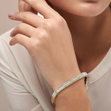 HARAKH 18 Kt Gold Colorless Diamond Contemporary Baguette Bangle