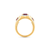 HARAKH 18Kt White & Yellow Gold Natural Colorless Diamond Mandala Motif On The Shank Of The Ring