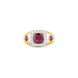 HARAKH 18Kt White & Yellow Gold Natural Colorless Diamond Mandala Motif On The Shank Of The Ring