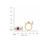 HARAKH 18Kt White & Yellow Gold Natural Colorless Diamond Mandala Motif On The Shank Of The Ring