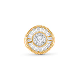 HARAKH 18Kt White & Yellow Gold Natural Colorless Diamond Sunlight Signet Pinky Ring