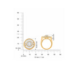 HARAKH 18Kt White & Yellow Gold Natural Colorless Diamond Sunlight Signet Pinky Ring