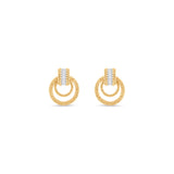 HARAKH 18Kt Yellow Gold Natural Colorless Diamond Sunlight Door Knocker Earring