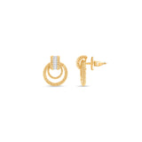 HARAKH 18Kt Yellow Gold Natural Colorless Diamond Sunlight Door Knocker Earring